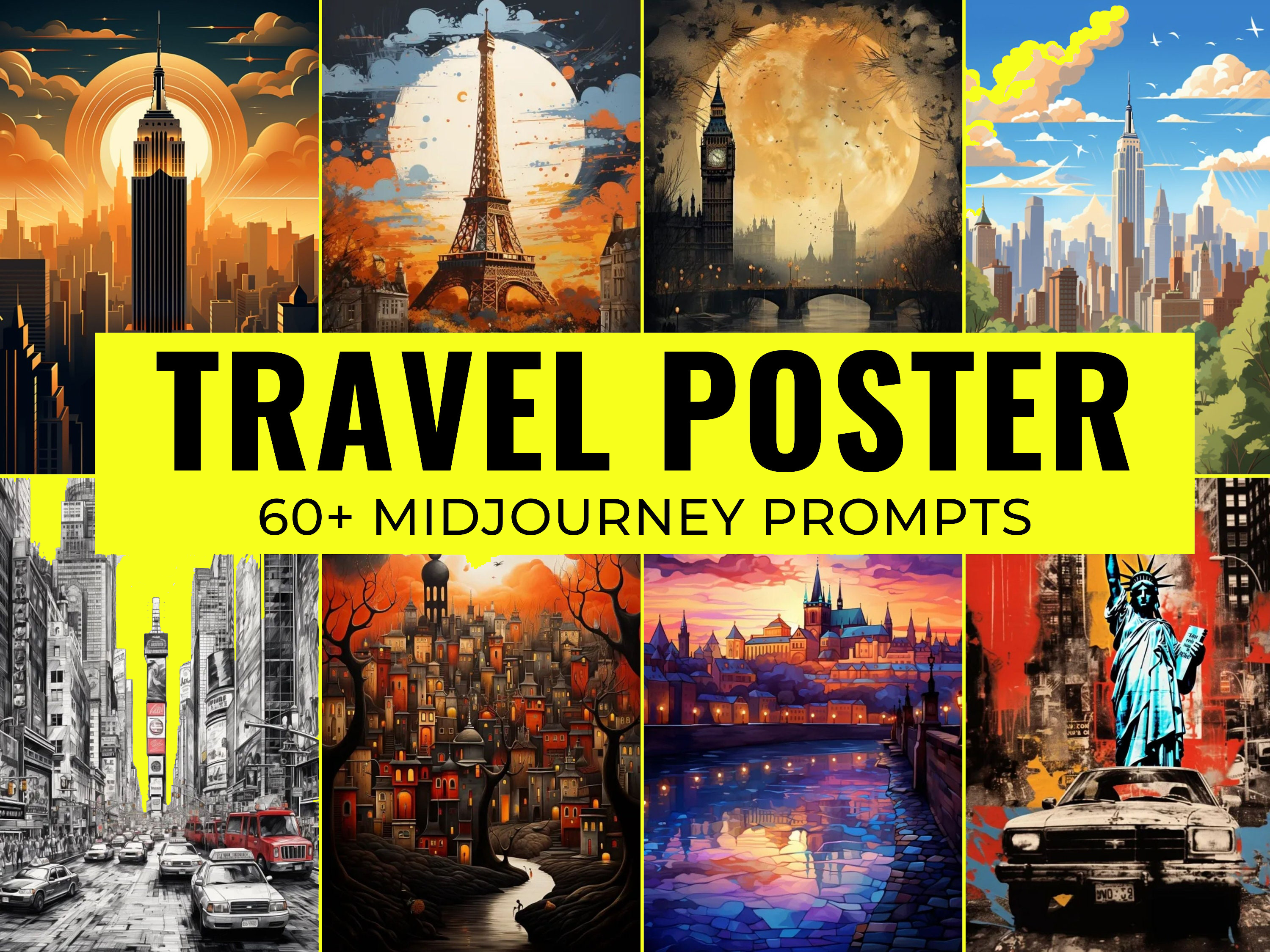 Vintage Travel Posters: Relive the Golden Age of Travel with Our Midjourney  Prompts