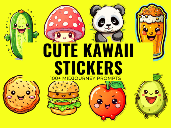 100+ Cute Kawaii Stickers Midjourney Prompts