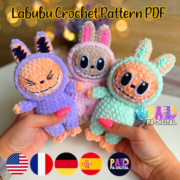 Labubu Crochet Pattern PDF(Step by Step)